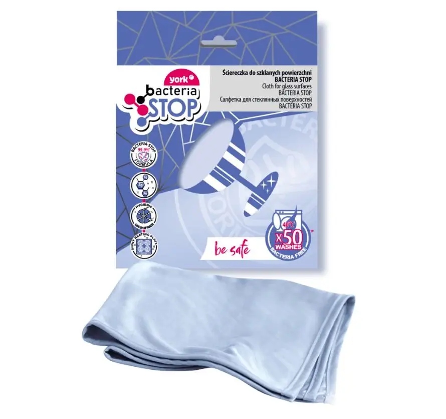 Levně 5x York, utěrka na skleněné povrchy 30 x 40 cm Bacteria Stop, 1 Ks