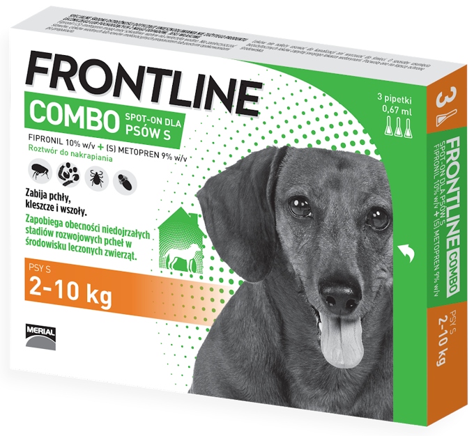 Frontline Combo Spot-on S krople na pchły i kleszcze dla psa 3x0,67 ml 2x
