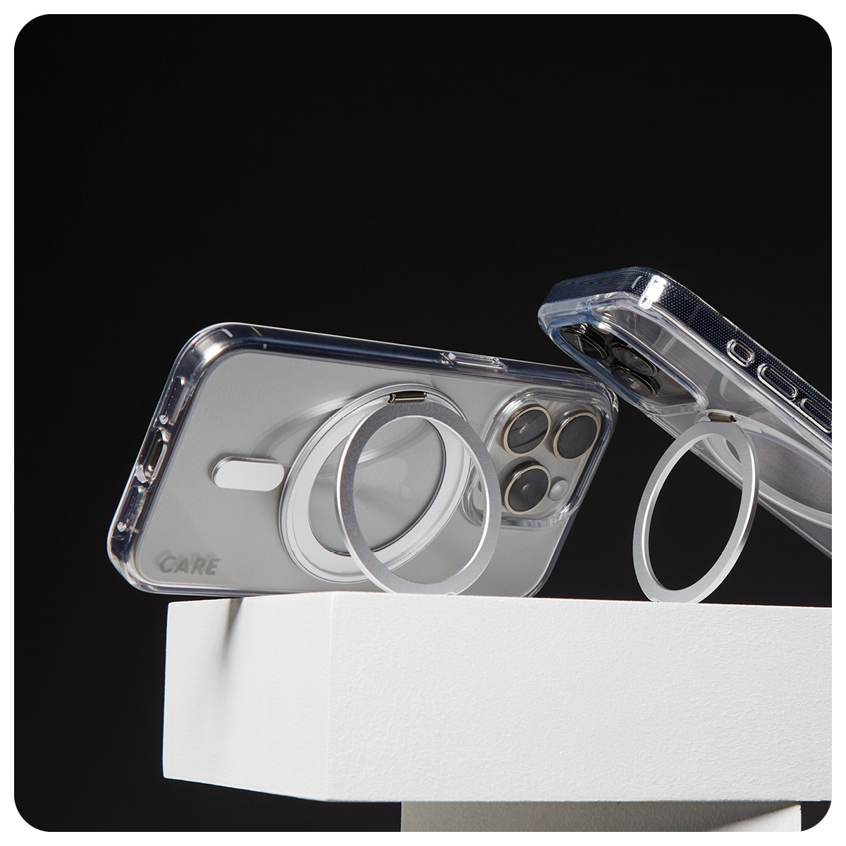 PANZERGLASS Feature Case Transparent w. Silver Kickstand & MagSafe iPhone 16 Pro — 12