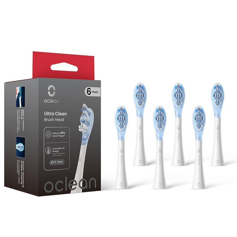 Zamienne końcówki do szczoteczki Oclean Ultra Clean, 6 sztuk, wybielające, białe