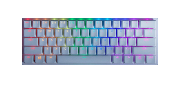 RAZER Klawiatura Gamingowa Przewodowa Huntsman Min Linear Optical Switch Mercury, Biała — 4