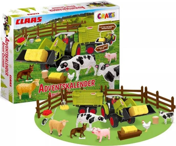 Адвент-календарь Craze Claas Ферма, фигурки, трактор и аксессуары — фото 3