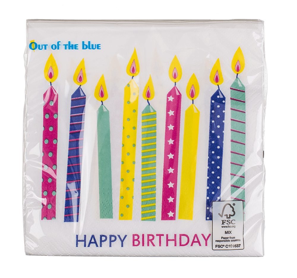 

Serwetki Happy Birthday 33x33 cm
