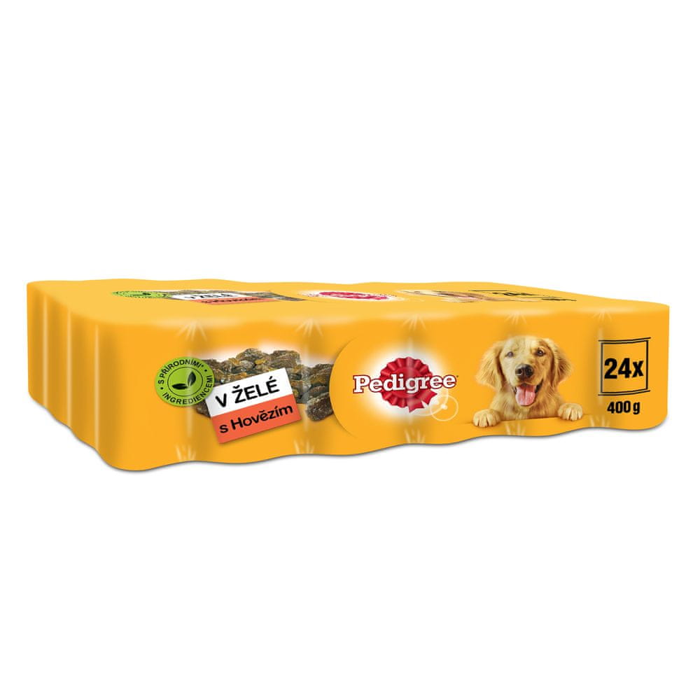 Levně Pedigree Hovězí konzerva v želé pro dospělé psy 24x400 g