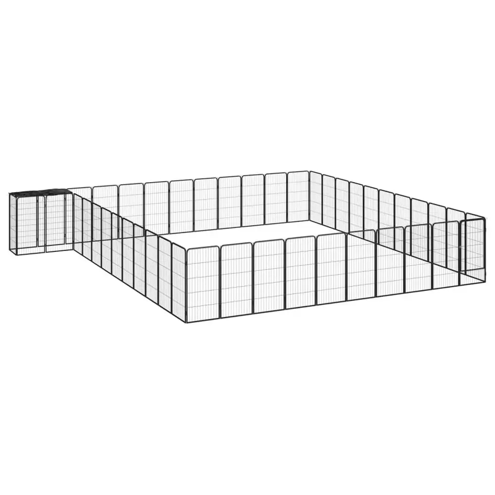 Levně Ohrádka pro psa, 46 panelů, černá, 50x100 cm, ocel