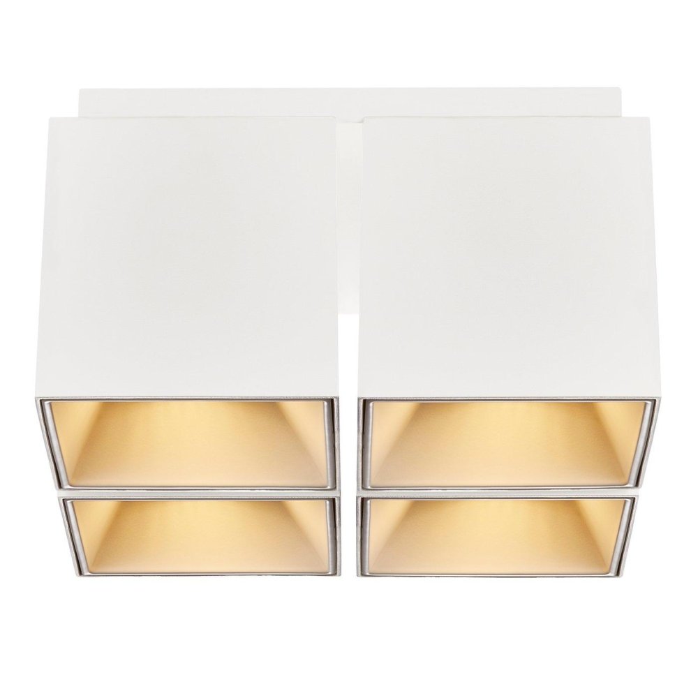 Stropní svítidlo Ethan čtvercové Nordlux bílé/stříbrné 4x10W GU10