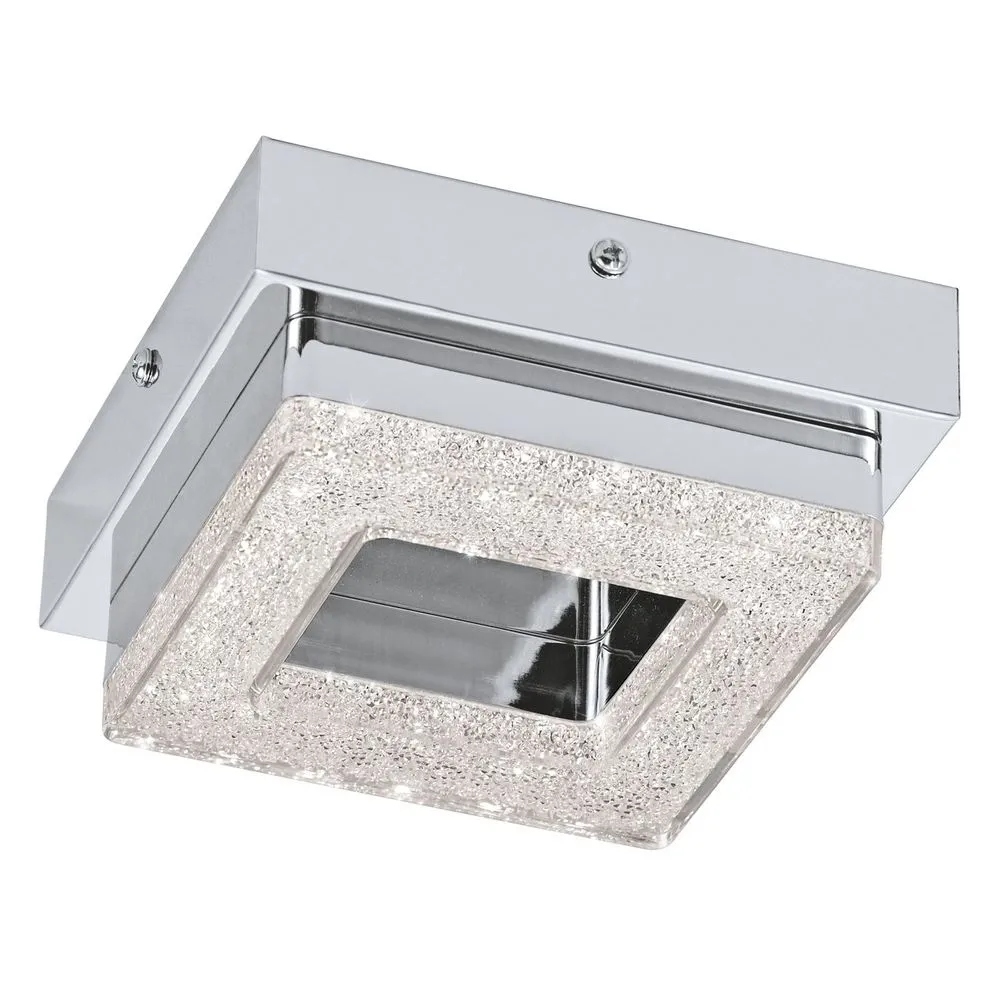 Reflektor sufitowy kwadratowy Eglo chrom, przezroczysty