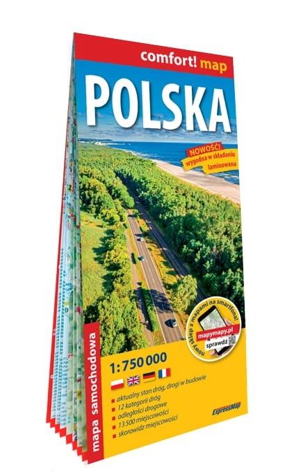 

Comfort! map Polska 1:750 000 laminat w.2023
