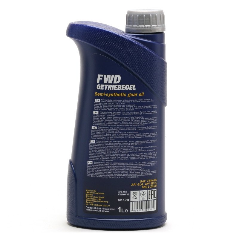 Olej MANNOL 75W85 FWD GL-4 1l MAN75W85 1 Rodzaj skrzyni Manualna