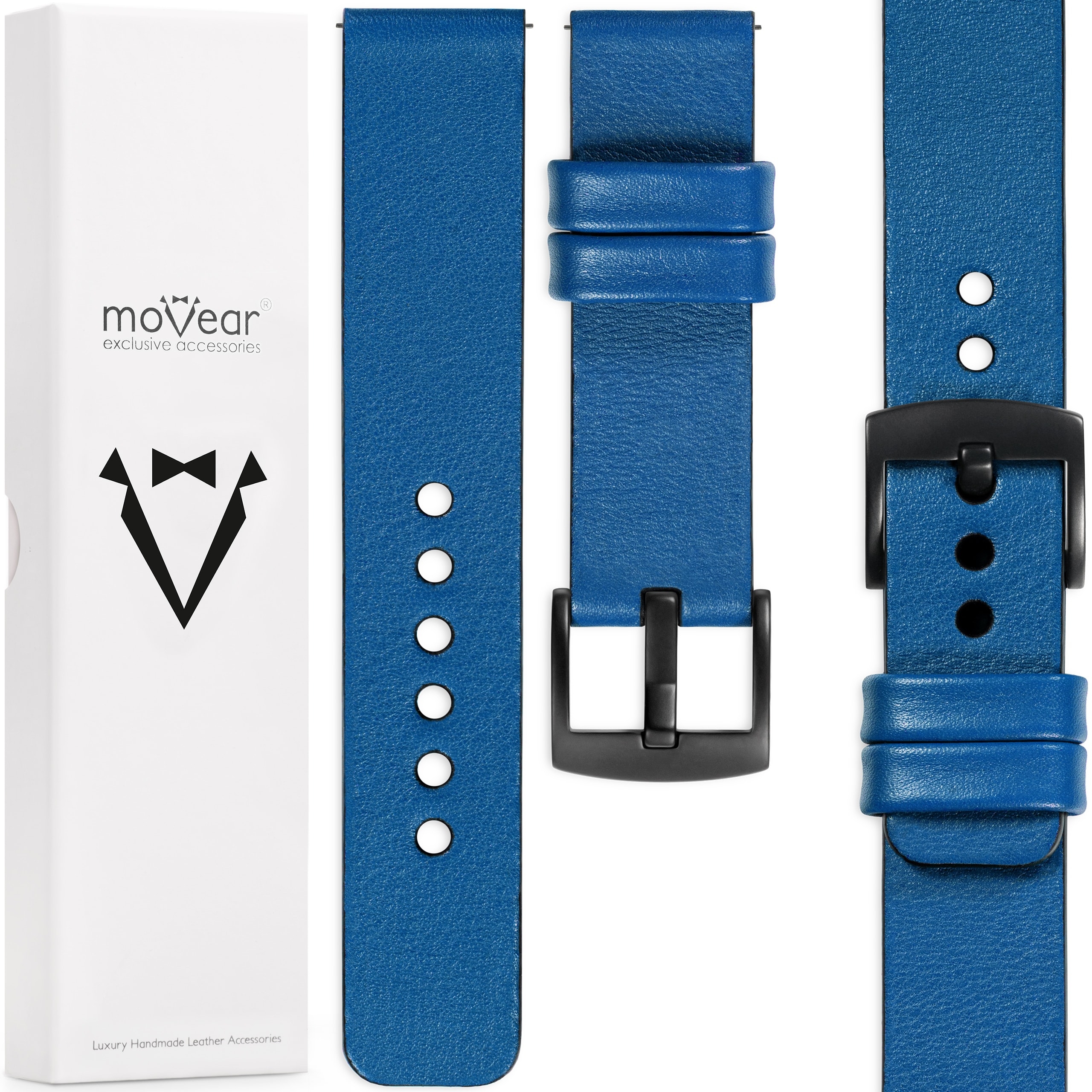 26 mm elegantní prémiový ruční řemínek na hodinky Movear Modrý