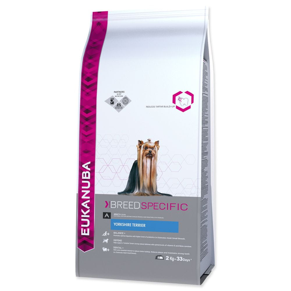 Eukanuba Breed Specific Adult Yorkshire Terrier suché krmivo pro psy 2 kg