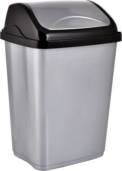 Levně Šedý plastový odpadkový koš 26 l