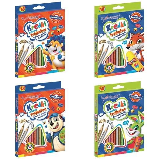 kredki trójkątne 18 kolorów BAMBINO — 13