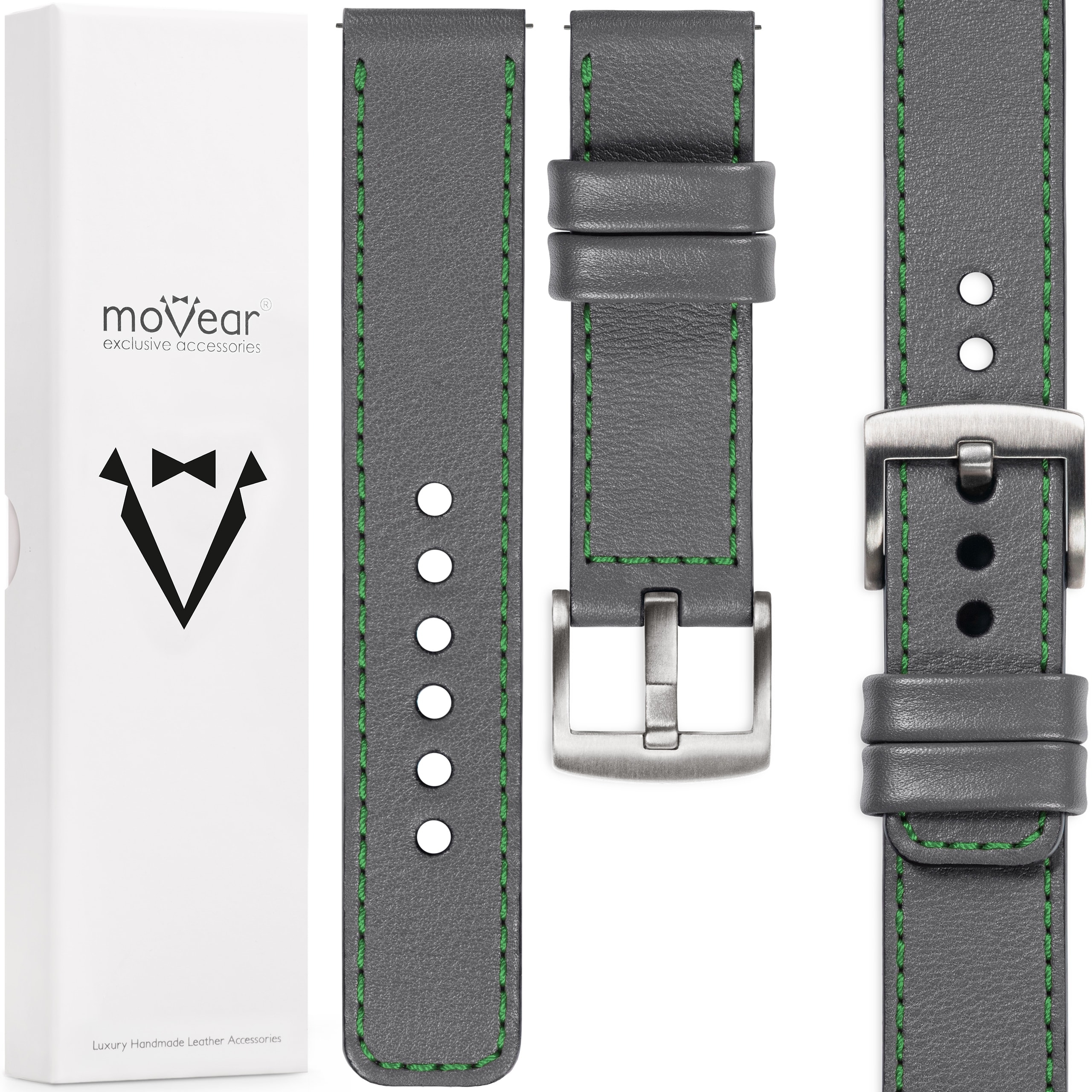 Prémiový řemínek 26 mm pro hodinky, elegantní, stylový kožený, Polský