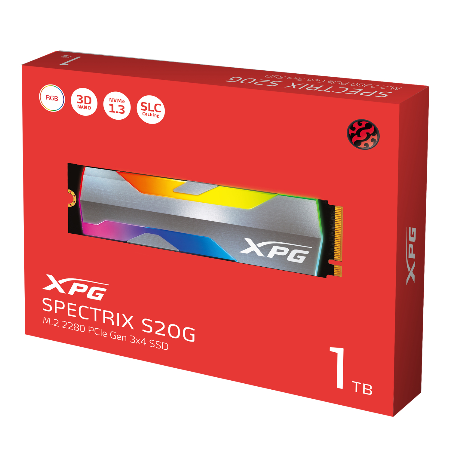 Adata Dysk Ssd Xpg Spectrix S20G 1TB PCIe Gen3x4 M2 2280 Ssd Slc NVMe Rgb
