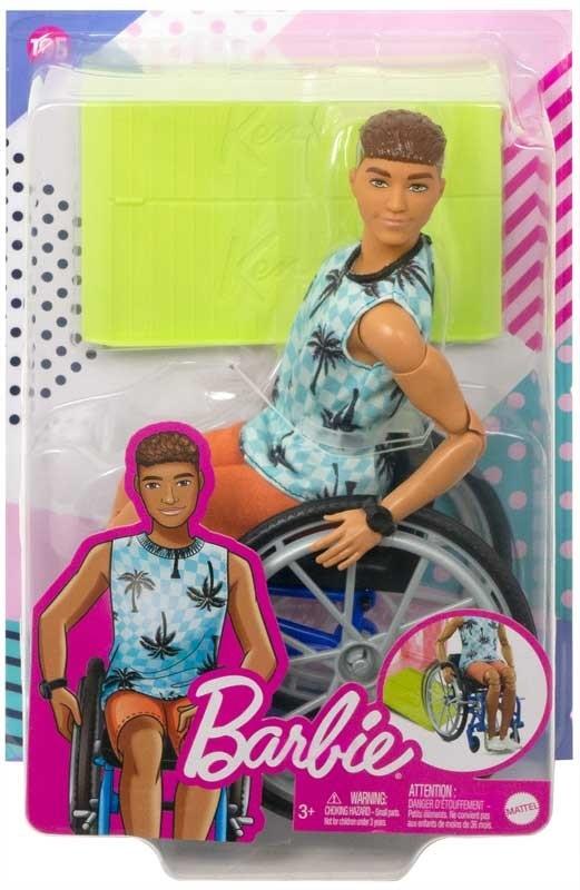 BARBIE KEN FASHIONISTAS LALKA NA WÓZKU INWALIDZKIM HJT59