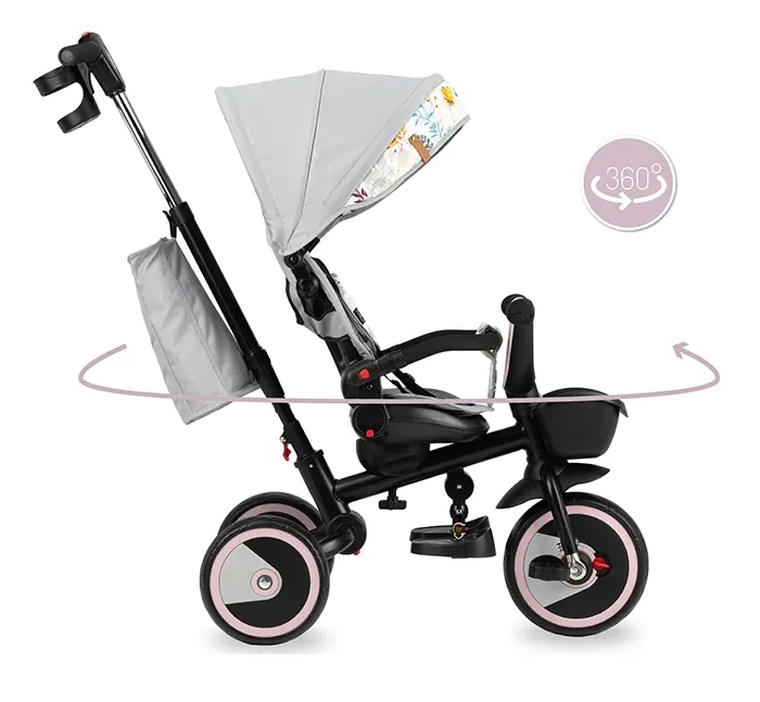 ROWEREK TRÓJKOŁOWY 5w1 - MoMi INVIDIA GRANATOWY - KOSZ TORBA OBROTOWY 360° Model Invidia