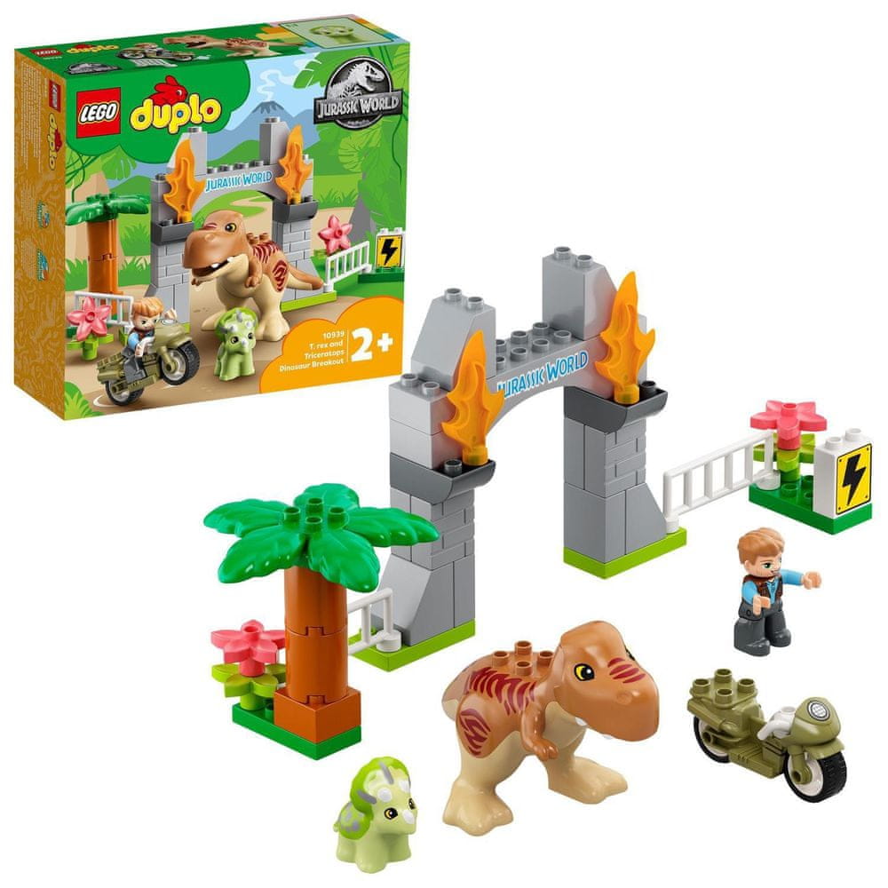 Lego Duplo Útěk tyranosaura a triceratopse 10939