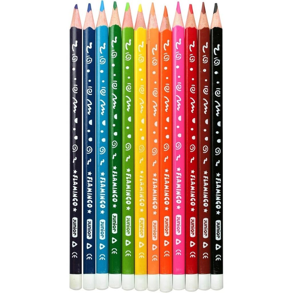 KREDKI 12KOL.FLAMINGO TRÓJKĄT.