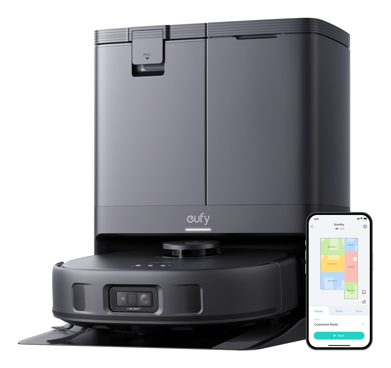 Robotický vysávač eufy RoboVac X10 Pro Omni mopujúci čierny