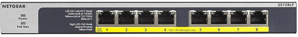 Switch Netgear GS108LP-100EUS PoE