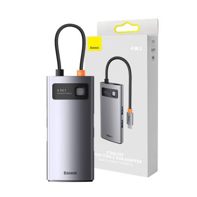 Baseus Metal Gleam Series stacja dokująca Hub 4 w 1 Usb Typ C 3x Usb RJ45