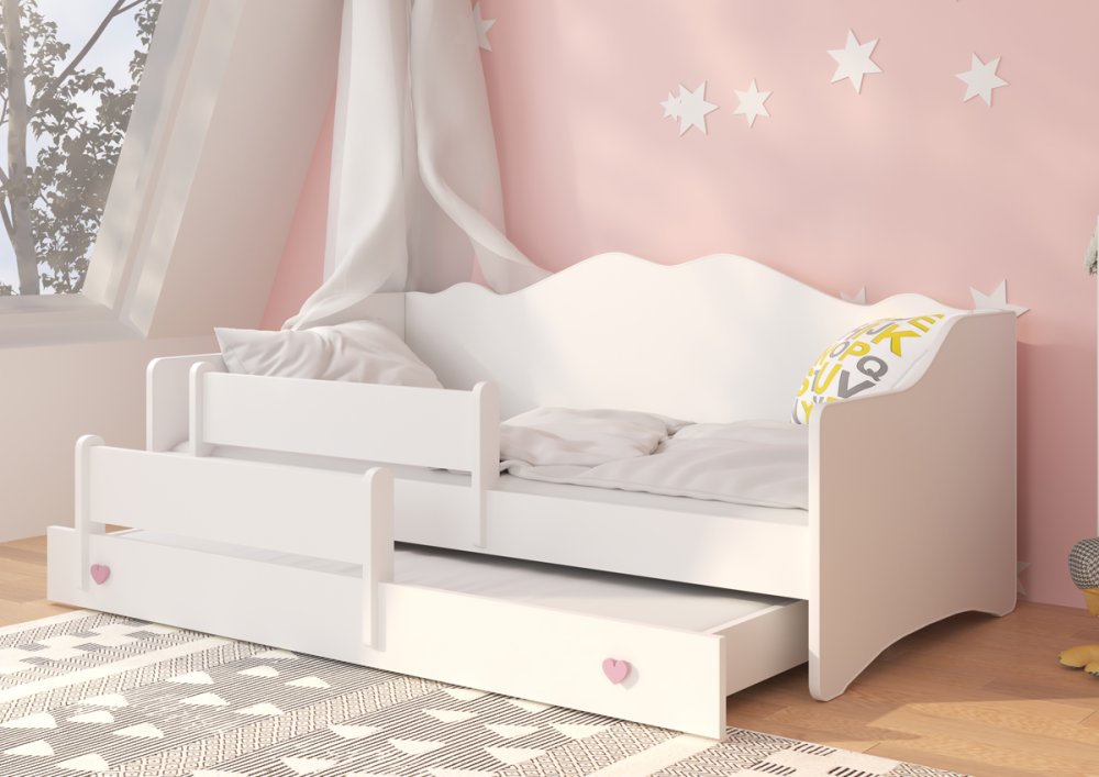 Łóżko podwójne z materacami EMKA II Pink, White 160x80 — 21