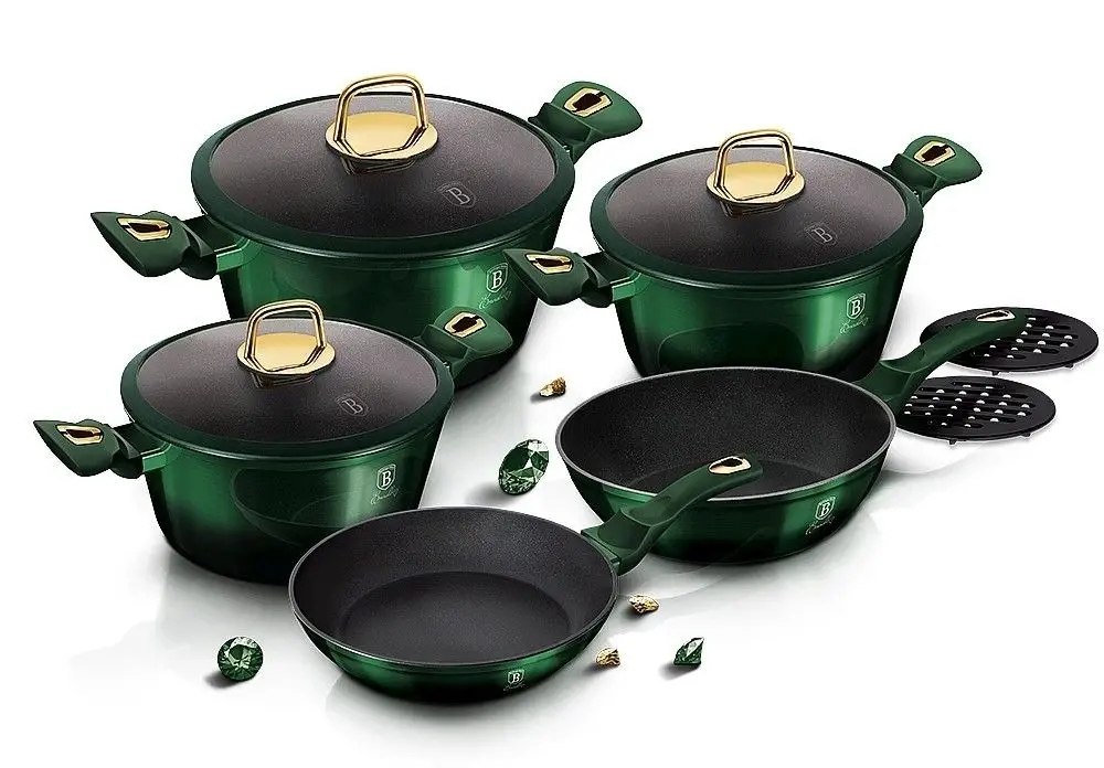 BH-6065 Súprava hrncov 10 ks Berlinger Haus Emerald indukcia pokrievky