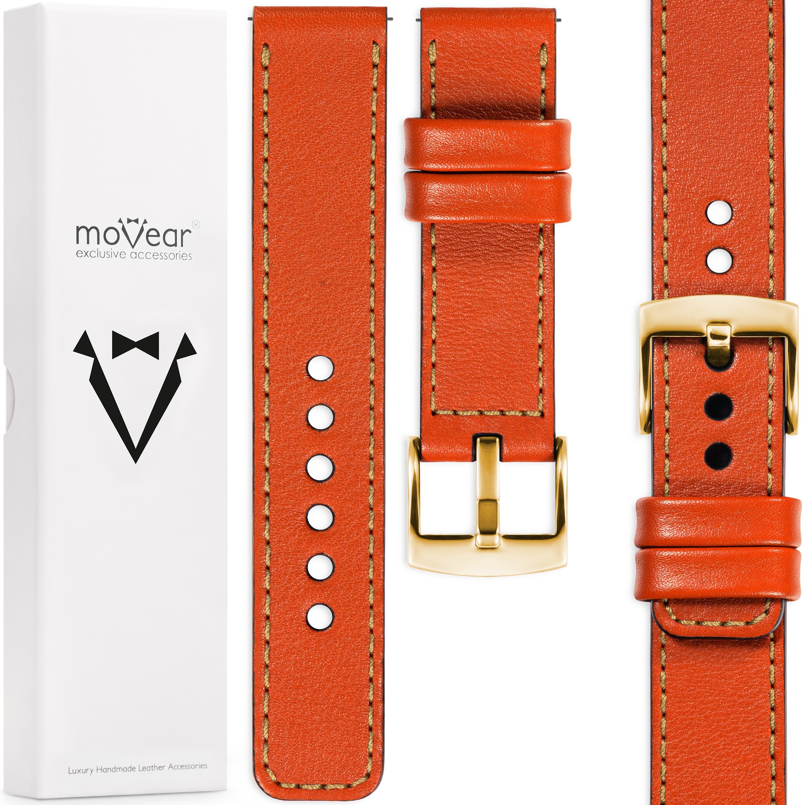 18mm Kožený opasek z prémiové italské kůže Movear Movear
