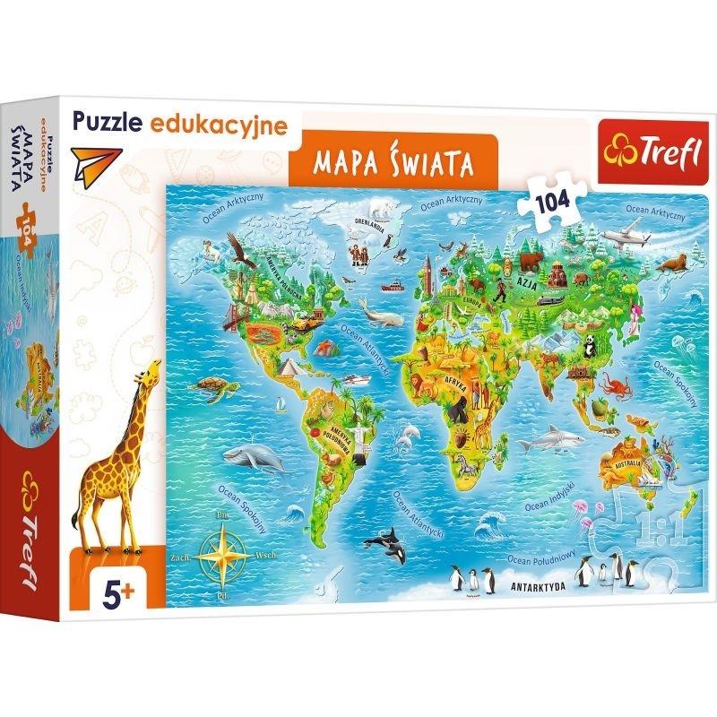 

Trefl Puzzle edukacyjne Mapa świata dla dzieci