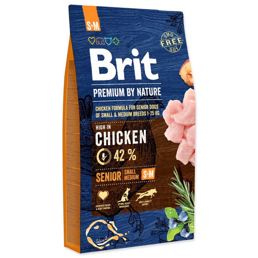 Brit Premium By Nature Senior S+m Chicken Sucha Karma dla Psa Kurczak 8kg