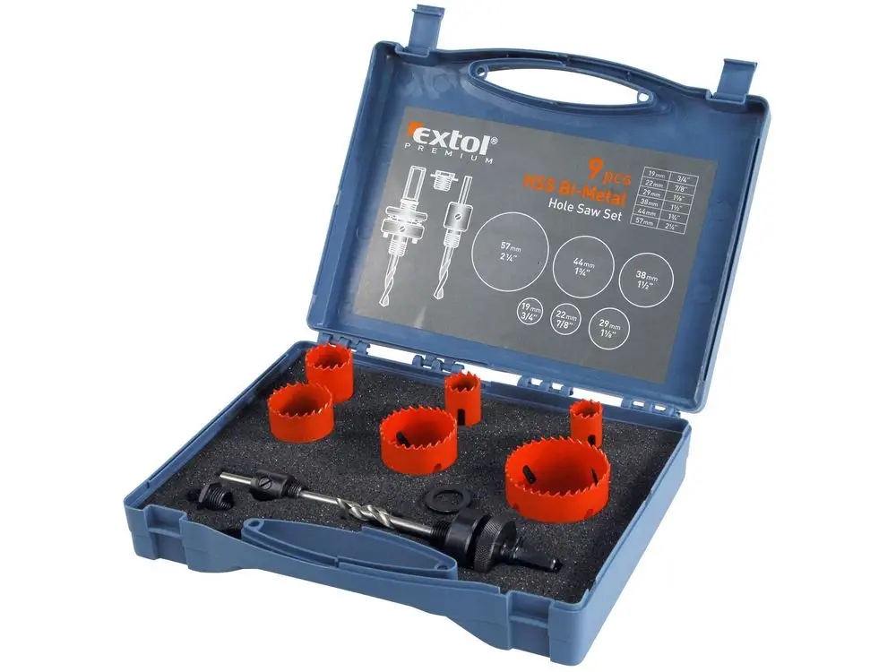 Extol Premium (8801602) instalatérská, sada 9ks, max. hloubka vrtu 38mm, po