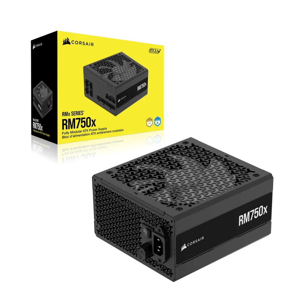 CORSAIR RM750x, 750 Watt, ATX 3.1, Cybenetics Gold Certified, Fully Modular — 3