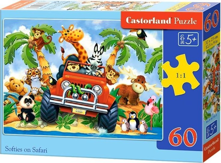 

Puzzle Zwierzęta Pluszaki Na Safarii 5+ 60 Castor