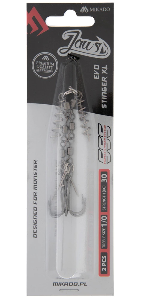 dozbrojka z krętlików Jaws Evo Stinger XL 30kg 1/0 Mikado HDJ-12-03 2 szt.
