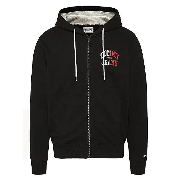 Tommy Jeans pánská mikina s kapucí, na zip, černá, L