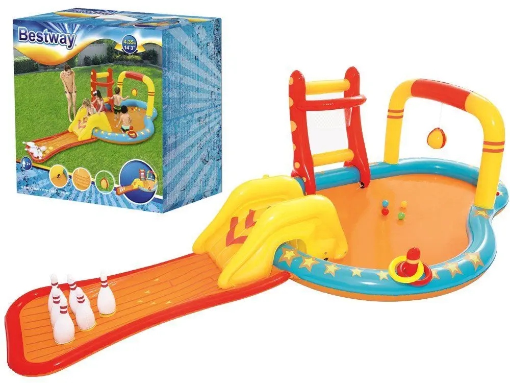 Námestie Na Hranie Šmýkačka Pre Deti Nafukovací Bazén 435 x 213 cm Bestway