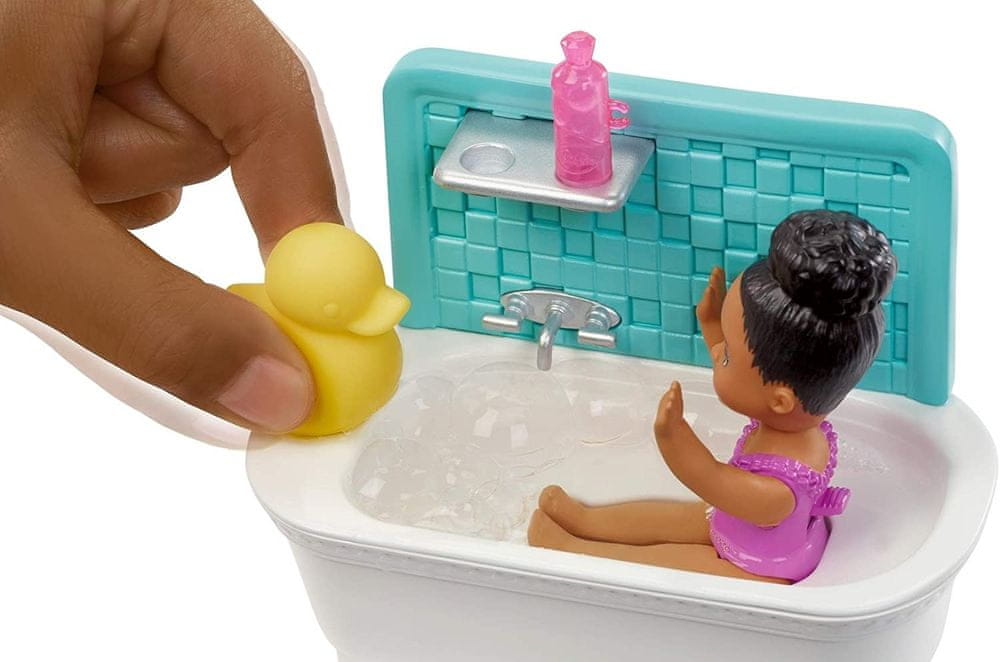 BARBIE SKIPPER OPIEKUNKA KAPIEL Z BABELKAMI WANNA Marka Barbie