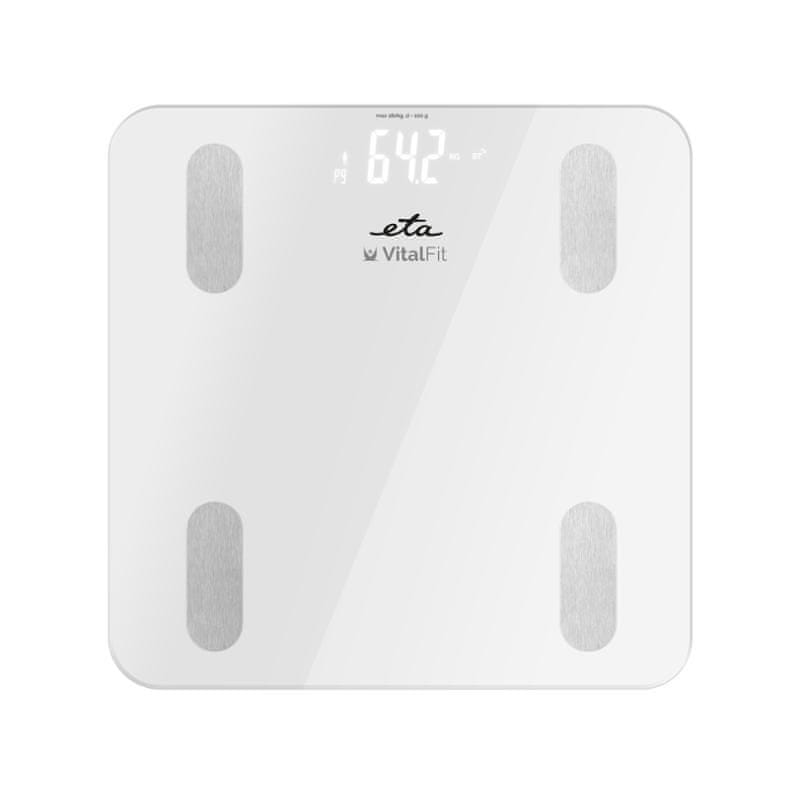WAGA ŁAZIENKOWA SZKLANA ELEKTRONICZNA ANALITYCZNA SLIM 180KG SMART+ ETA Model Vital Fit