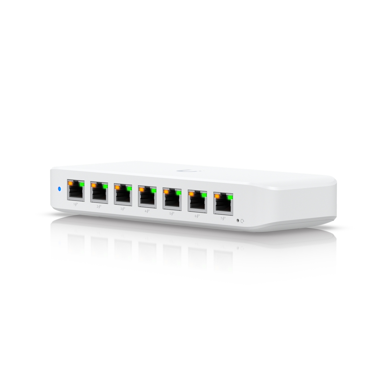 UBIQUITI UniFi Switch Ultra, 8 port, Layer 2, (7) GbE PoE+ output ports, (1) GbE PoE++ input port, 210W — 19