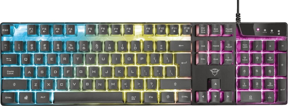 Trust Gxt 835 Azor Klawiatura gamingowa Usb Qwerty Czeska, Słowacka Czarna
