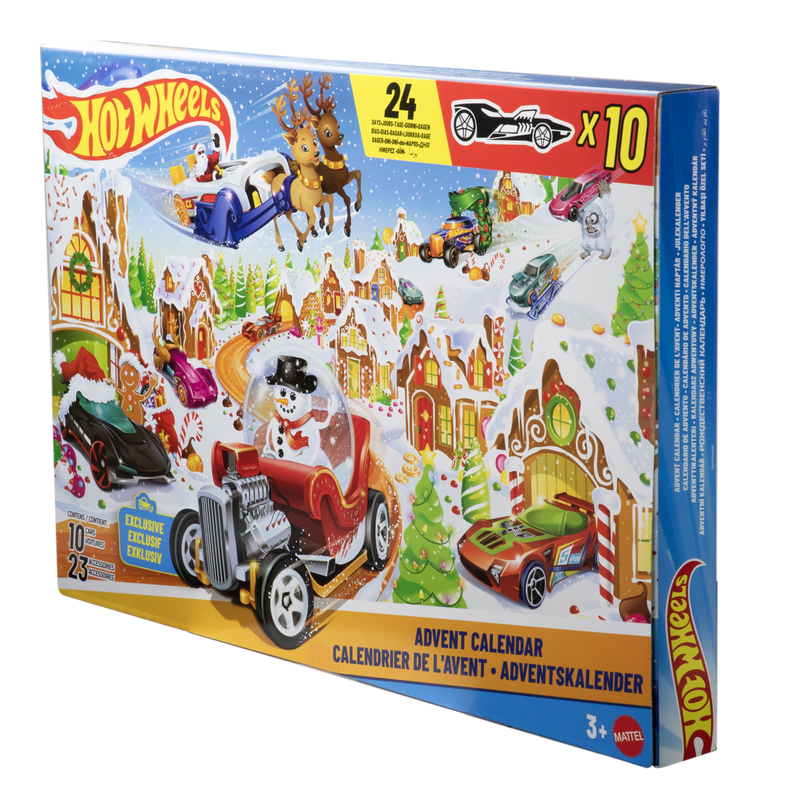 Hot Wheels adventní kalendář 2025 a příslušenství, sada hraček 3+ JCB47