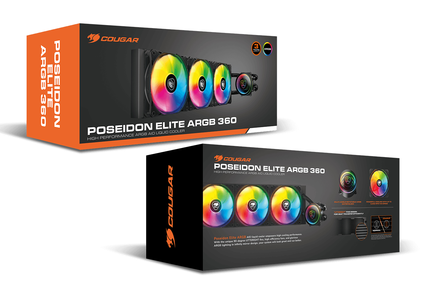 COUGAR Chłodzenie Cieczą Poseidon Elite ARGB 360, Czarne — 7