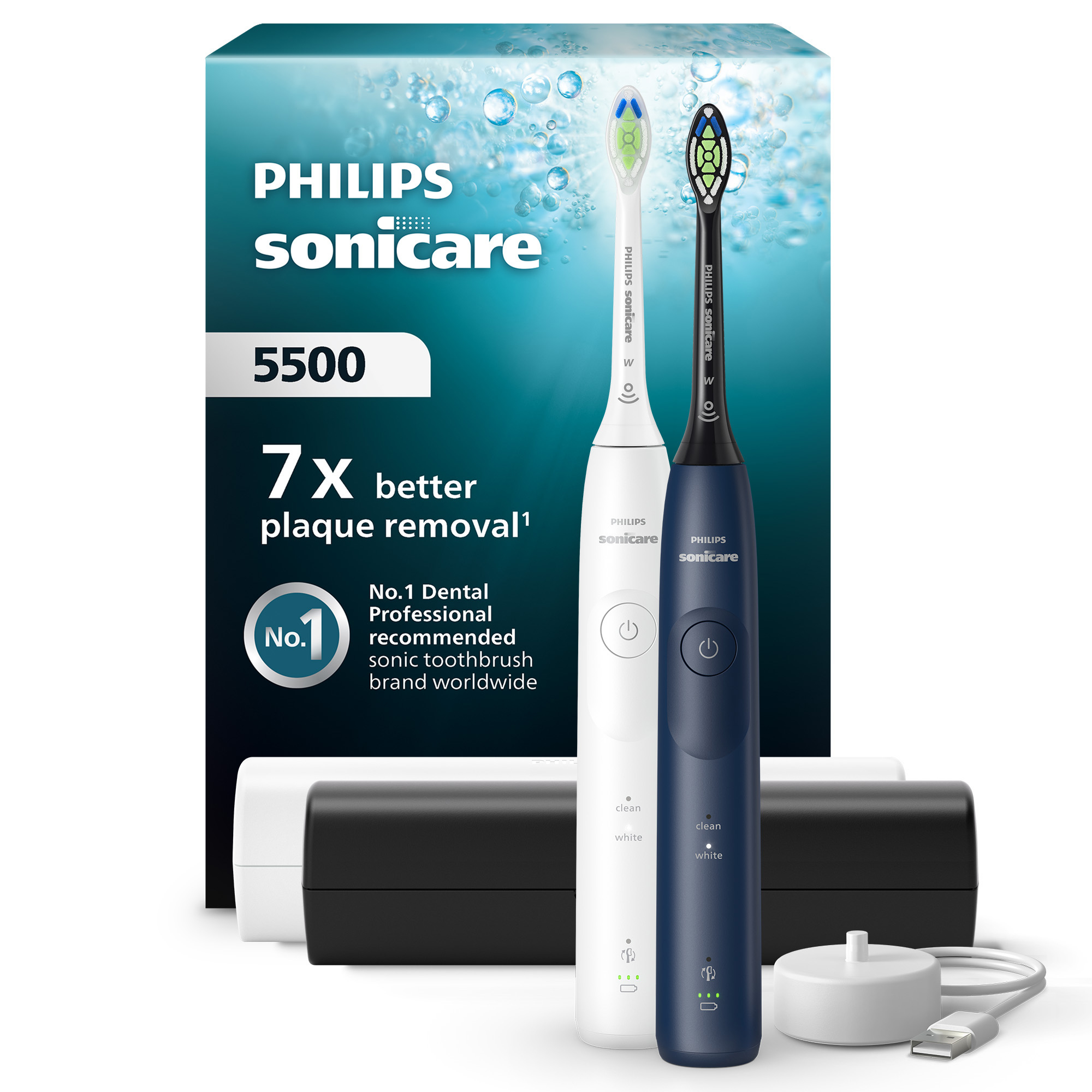 PHILIPS SONICARE 5500 Szczoteczka Soniczna 2 Tryby Kontroli Nacisku 2sztuki — miniatura 15
