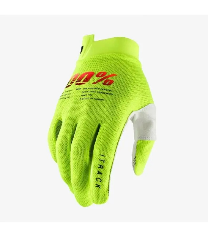 Rękawiczki rowerowe 100% iTrack r. M żółte