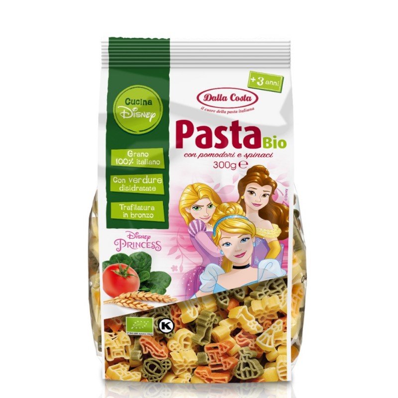 Levně 5x Dalla Costa Těstoviny (semolinové, tříbarevné) Disney princess Bio 300 g
