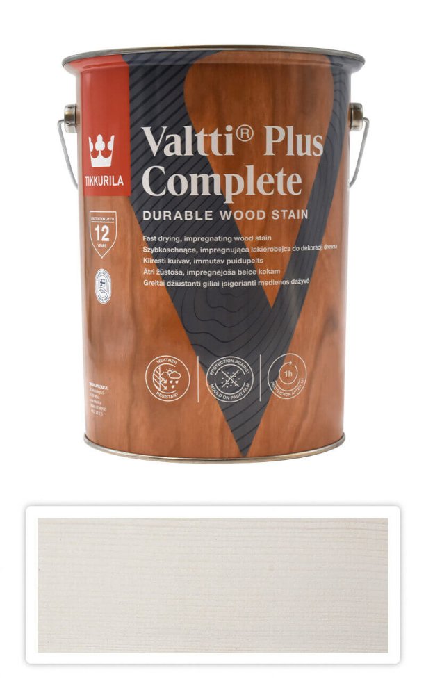 Lakierobejca drewno elewacje Tikkurila Valtti Complete Plus Off White 5l