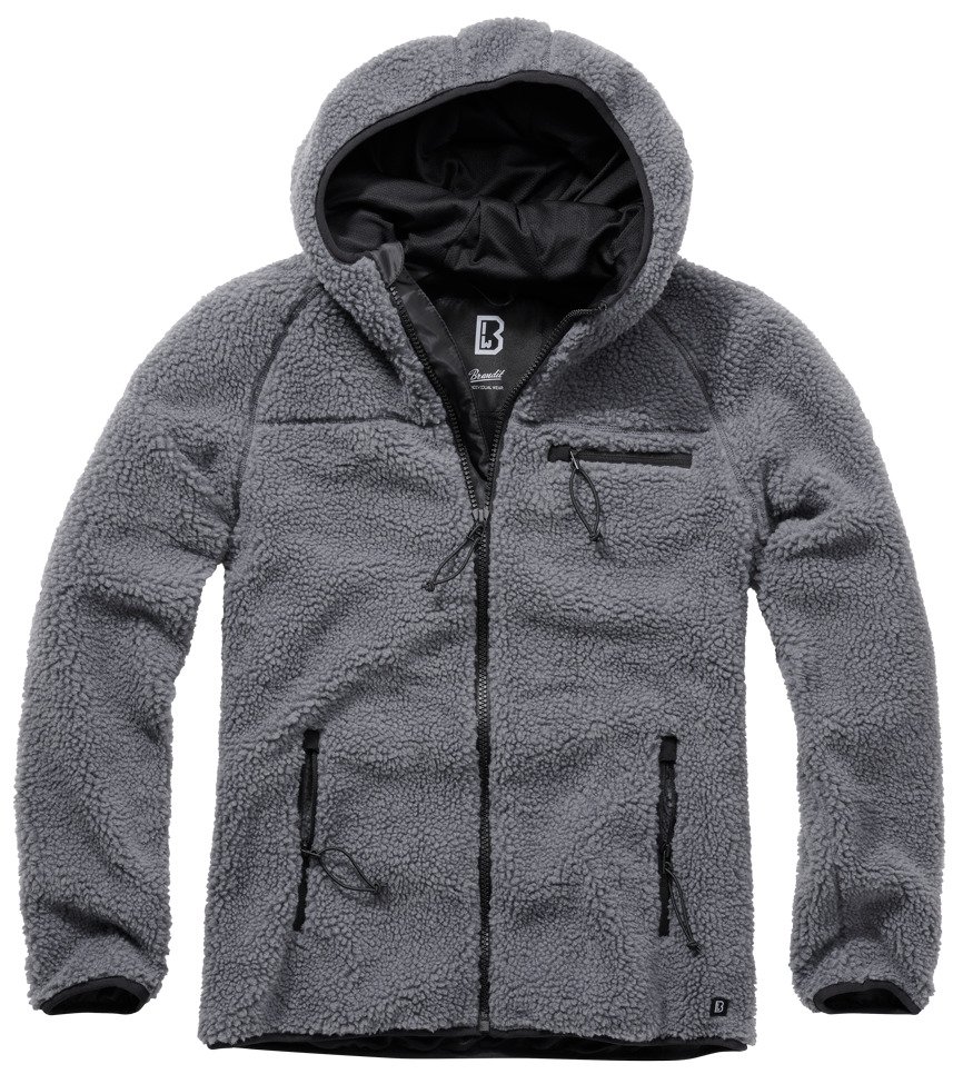 Kurtka polarowa z kapturem Brandit Teddyfleece Worker Jacket Anthracite 6XL