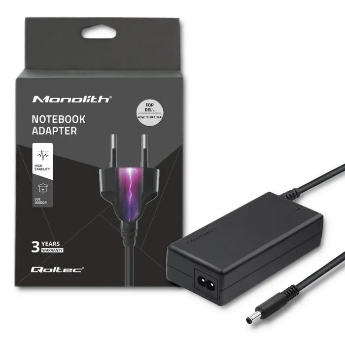 Zasilacz Qoltec 65W do Dell 4,5/3,0MM Pin 1,0MM 11,5MM 51517,65W