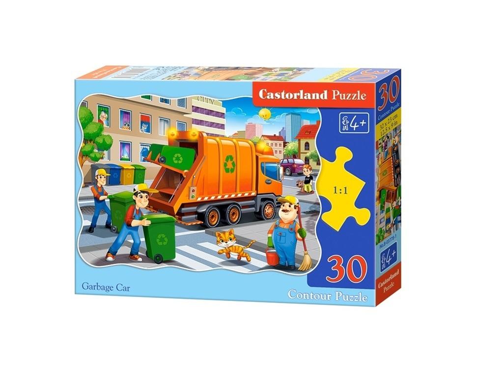 Puzzle 30 elementów Układanka dla 4 latka prezent 4+ Śmieciarka samochód